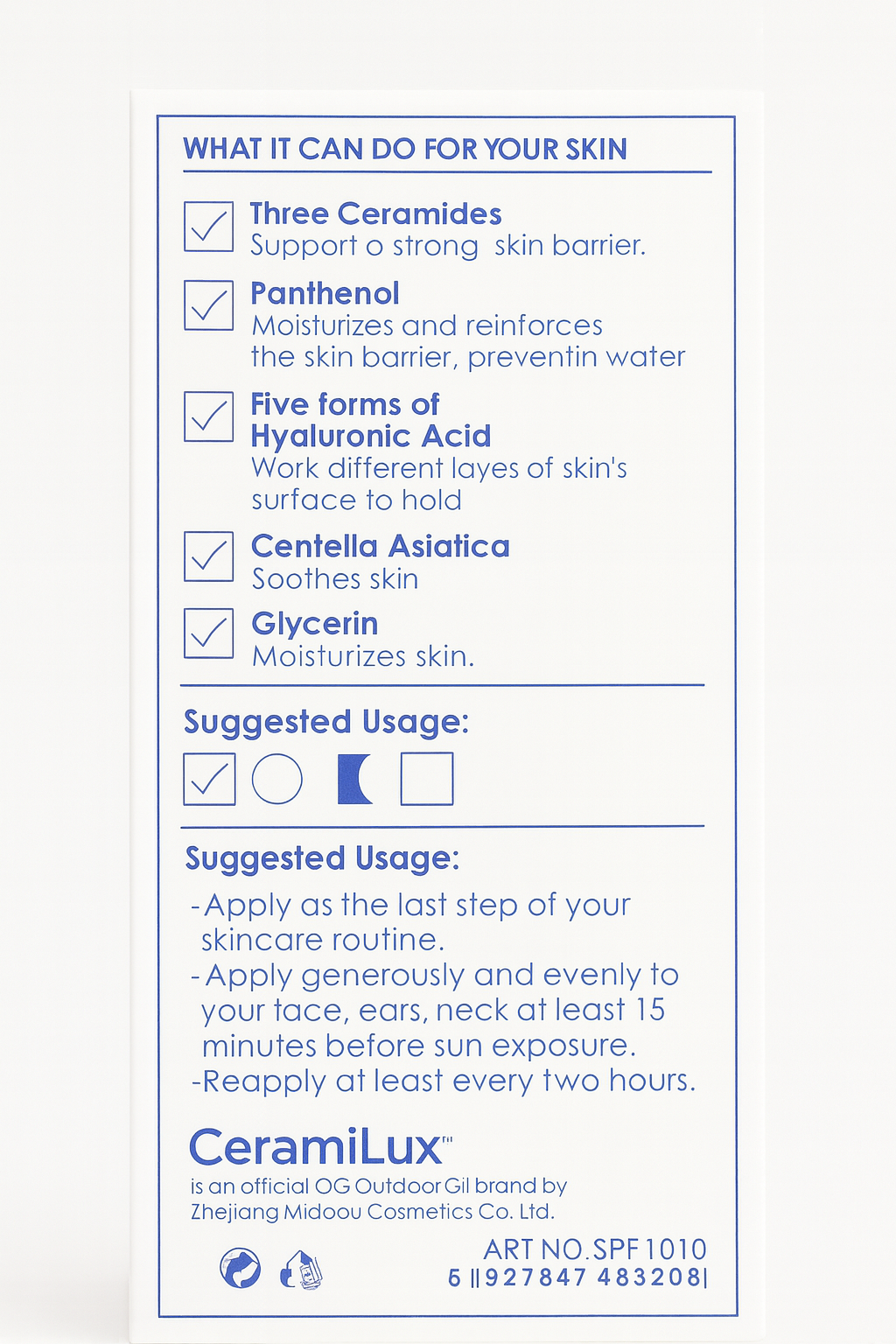 Bloqueador solar. CeramiLux Skin Barrier SPF 50+ 30ml