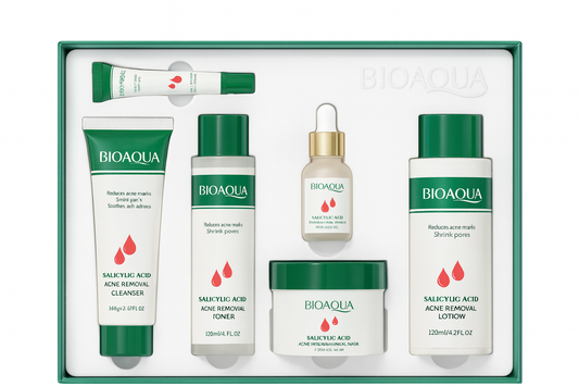 Kit completo de Skincare. Set Antiacné con Ácido Salicílico 6 Piezas