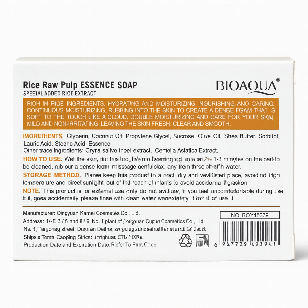 Jabon Rice Raw Pulp de Arroz.