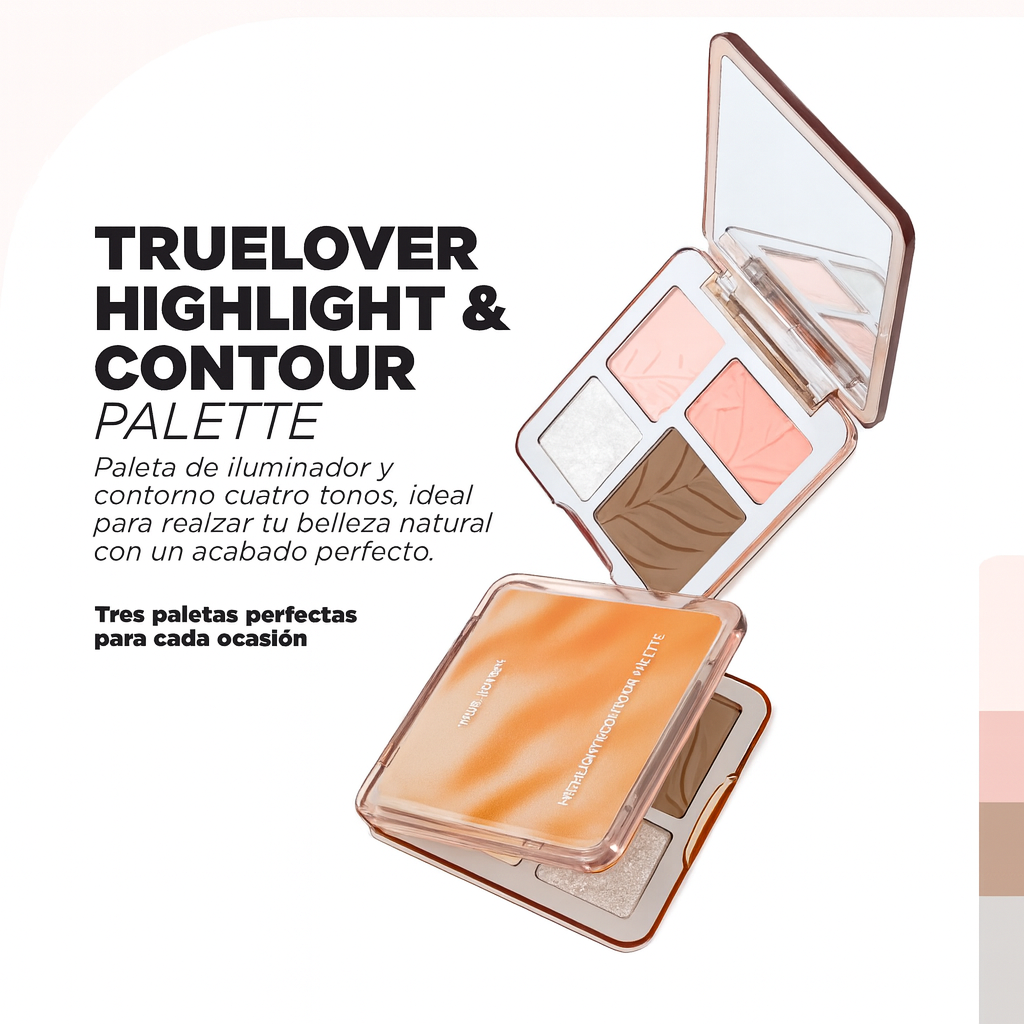 Paleta de rostro 4 Tonos contorno e iluminador