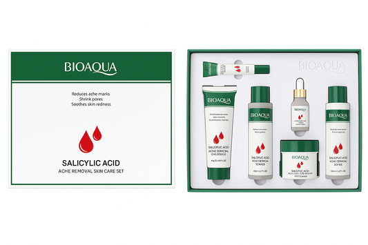 Kit completo de Skincare. Set Antiacné con Ácido Salicílico 6 Piezas