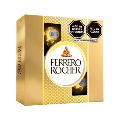 Chocolates FERRERO ROCHER con avellana 4 unidades (50 gr)
