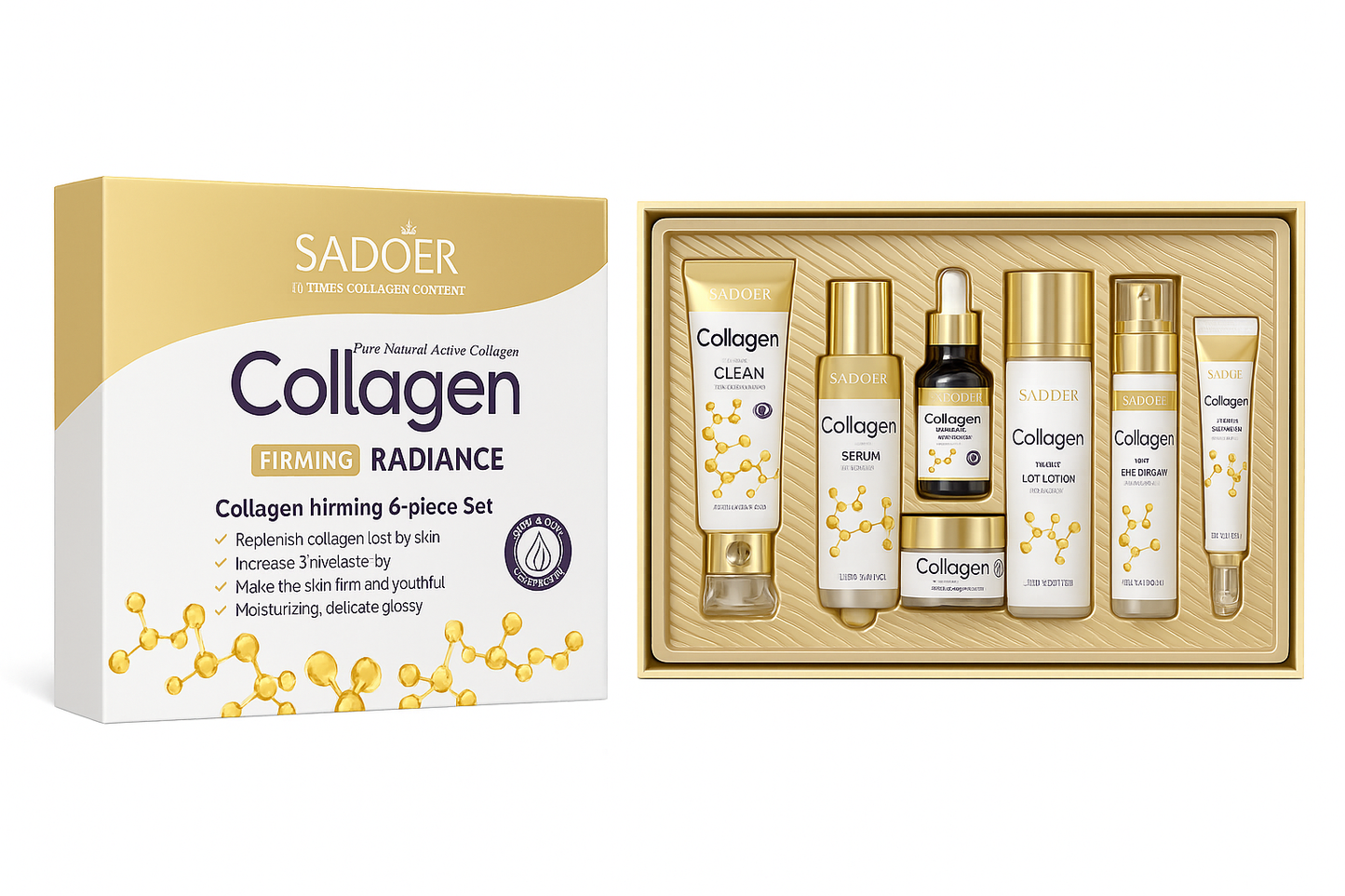 Kit completo de Skincare. Colágeno Reafirmante y Radiante. 6 piezas