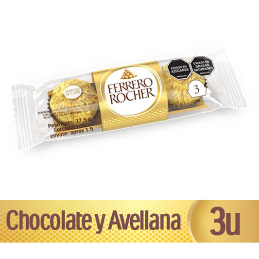Bombones de chocolate FERRERO ROCHER con avellana (37.5 gr)