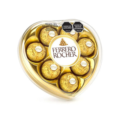 Chocolates FERRERO ROCHER de corazón con avellana (100 gr)