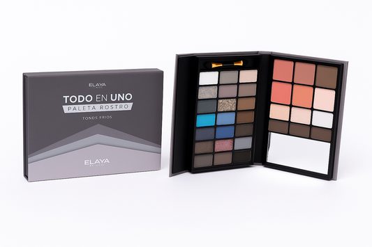 Paleta de rostro todo en uno. Tonos fríos