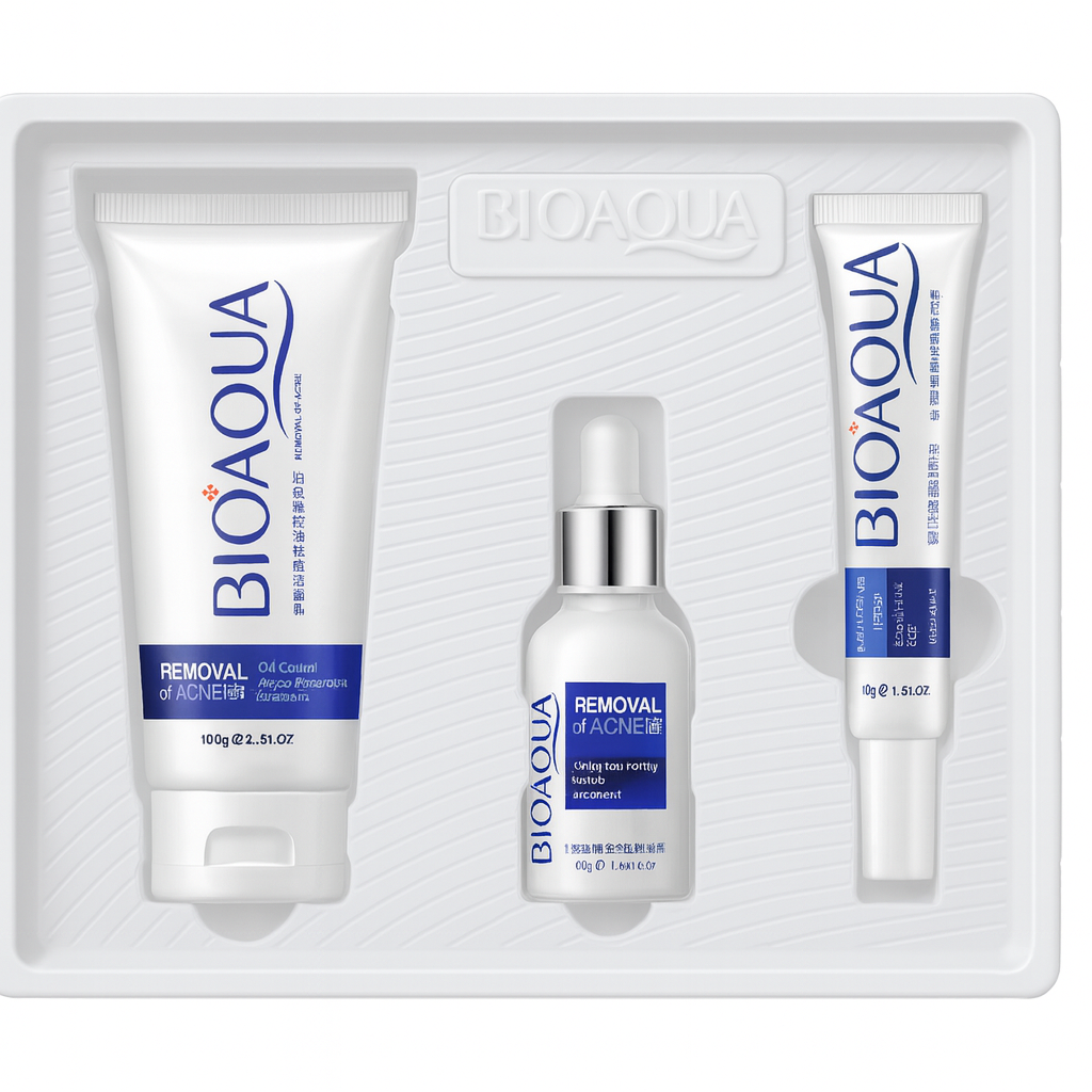 Kit completo de Skincare. Control de Limpieza Anti acné. 3 Piezas