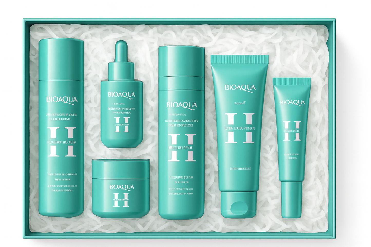 Kit completo de Skincare. Ácido hialurónico de 6 piezas