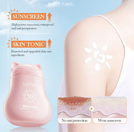 Protector solar Loción hidratante Sadoer con protección solar SPF50+ PA+++ (Edición Gatito)