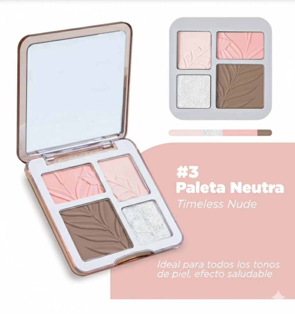 Paleta de rostro 4 Tonos contorno e iluminador